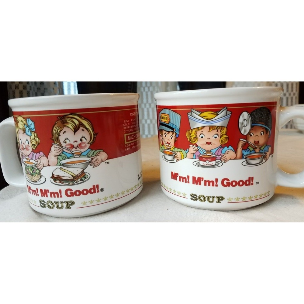 2 1993 Campbell's Soup Mug Mm Mm Good Policewoman Fireman Dr Nurse Conductr Kids